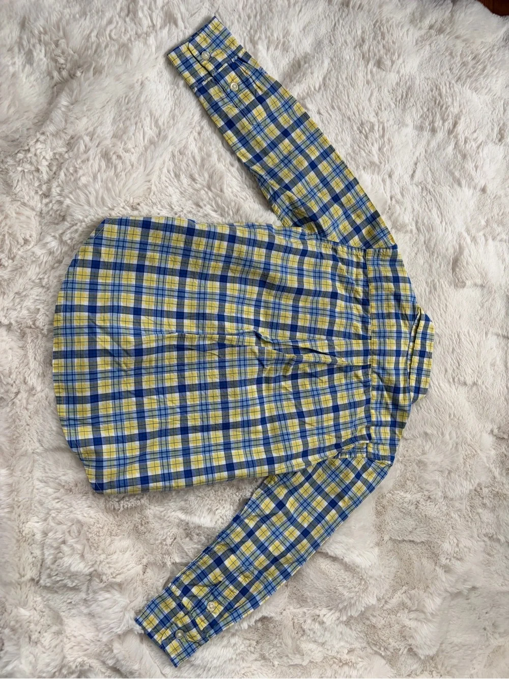 Ralph Lauren Yellow and Blue Plaid Button-Down Shirt